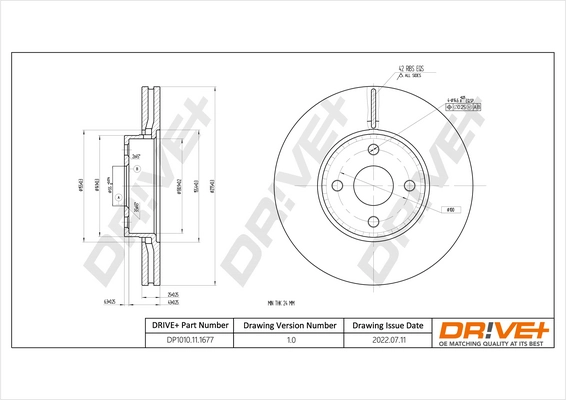 Dr!ve+ féktárcsa - DP1010.11.1677 - TothCarparts