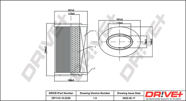 Dr!ve+ légszűrő - DP1110.10.0239 - TothCarparts