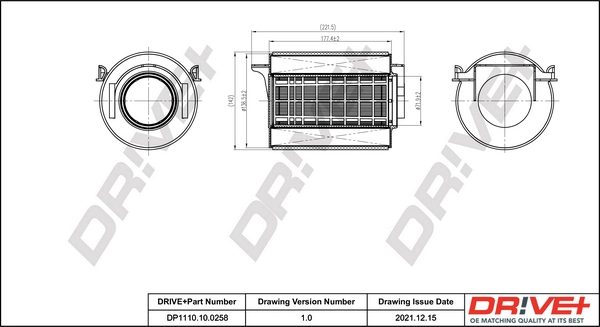 Dr!ve+ légszűrő - DP1110.10.0258 - TothCarparts