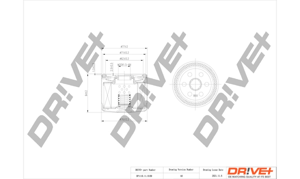 Dr!ve+ olajszűrő - DP1110.11.0109 - TothCarparts