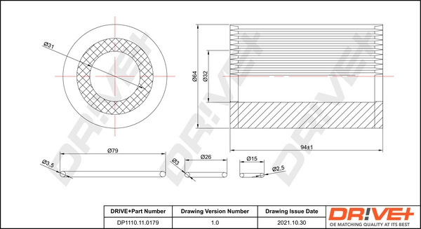 Dr!ve+ olajszűrő - DP1110.11.0179 - TothCarparts