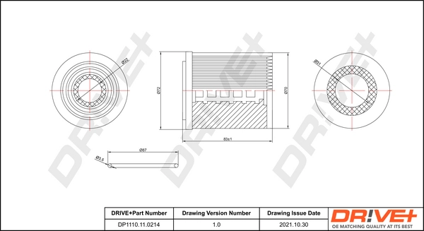 Dr!ve+ olajszűrő - DP1110.11.0214 - TothCarparts
