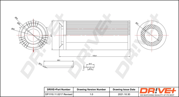 Dr!ve+ olajszűrő - DP1110.11.0217 - TothCarparts