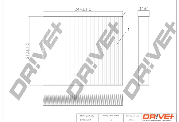 Dr!ve+ szűrő, utastér levegő - DP1110.12.0047 - TothCarparts