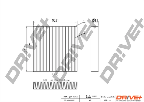 Dr!ve+ szűrő, utastér levegő - DP1110.12.0077 - TothCarparts