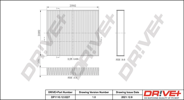 Dr!ve+ szűrő, utastér levegő - DP1110.12.0227 - TothCarparts