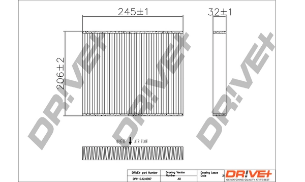 Dr!ve+ szűrő, utastér levegő - DP1110.12.0397 - TothCarparts