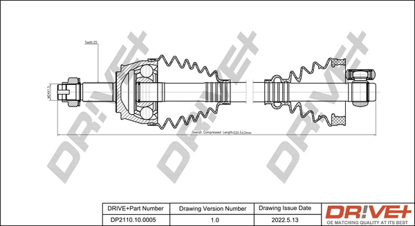 Dr!ve+ hajtótengely - DP2110.10.0005 - TothCarparts