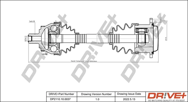 Dr!ve+ hajtótengely - DP2110.10.0037 - TothCarparts
