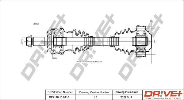 Dr!ve+ hajtótengely - DP2110.10.0110 - TothCarparts