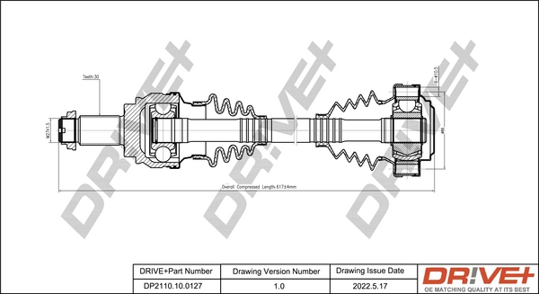 Dr!ve+ hajtótengely - DP2110.10.0127 - TothCarparts