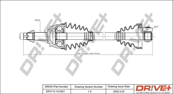 Dr!ve+ hajtótengely - DP2110.10.0321 - TothCarparts