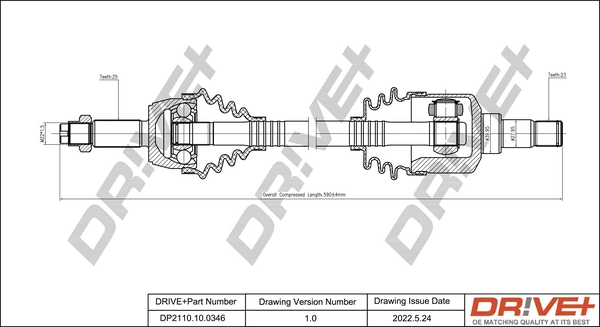 Dr!ve+ hajtótengely - DP2110.10.0346 - TothCarparts