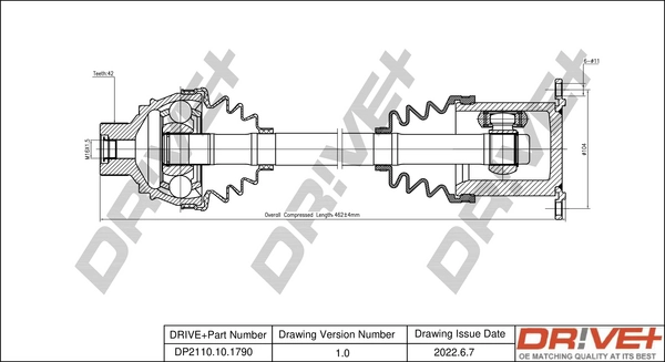 Dr!ve+ hajtótengely - DP2110.10.1790 - TothCarparts