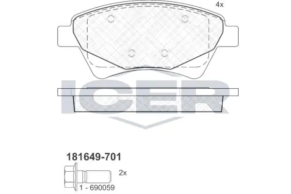 ANDEL fékbetétkészlet, tárcsafék - 181649-701 - TothCarparts