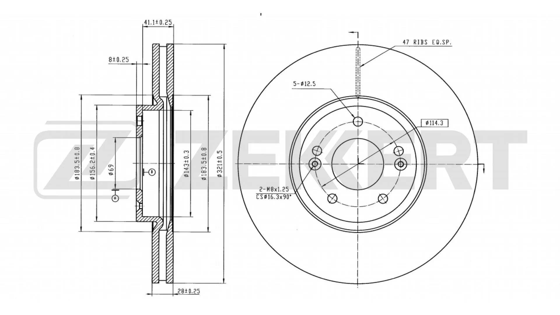 ZEKKERT féktárcsa - BS-5426B - TothCarparts
