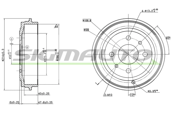 SIGMAUTO fékdob - DR5043 - TothCarparts