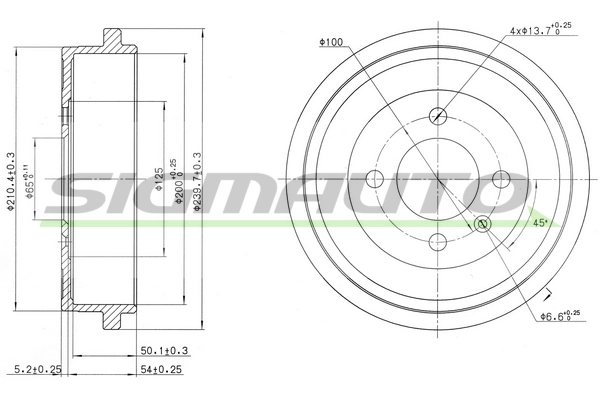 SIGMAUTO fékdob - DR5441 - TothCarparts