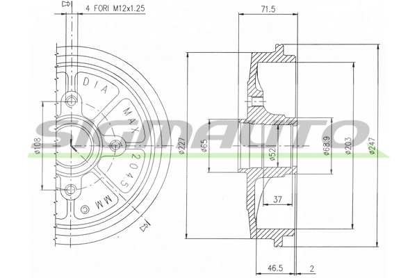 SIGMAUTO fékdob - DR5472 - TothCarparts