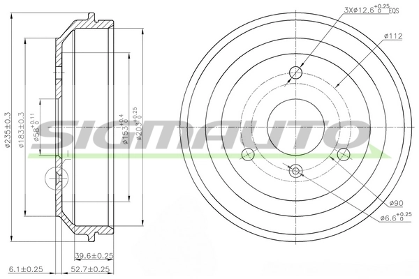 SIGMAUTO fékdob - DR5598 - TothCarparts