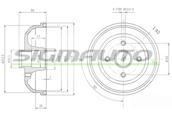 SIGMAUTO fékdob - DR5600 - TothCarparts