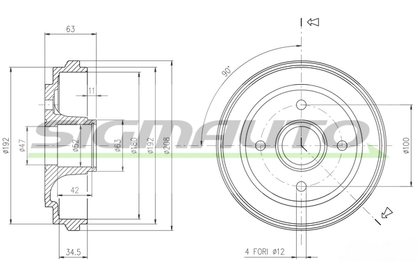 SIGMAUTO fékdob - DR5602 - TothCarparts