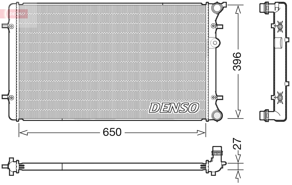 DENSO hűtő, motorhűtés - DRM02025 - TothCarparts