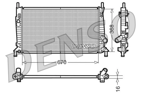 DENSO hűtő, motorhűtés - DRM10075 - TothCarparts