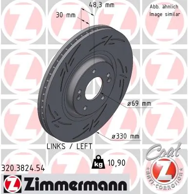 ZIMMERMANN féktárcsa - 320.3824.54 - TothCarparts