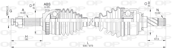 OPEN PARTS hajtótengely - DRS6307.00 - TothCarparts