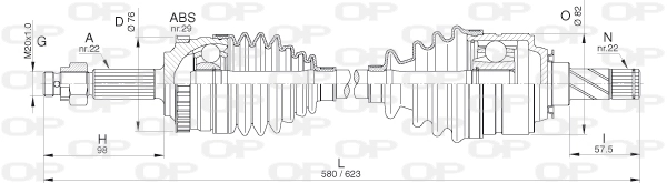 OPEN PARTS hajtótengely - DRS6308.00 - TothCarparts