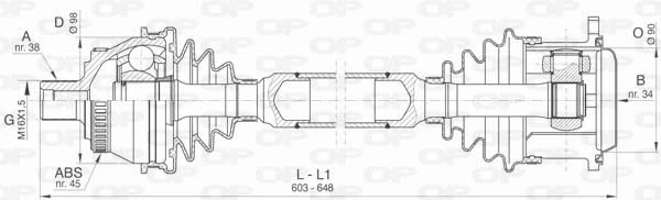 OPEN PARTS hajtótengely - DRS6404.00 - TothCarparts