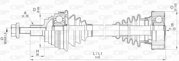 OPEN PARTS hajtótengely - DRS6418.00 - TothCarparts