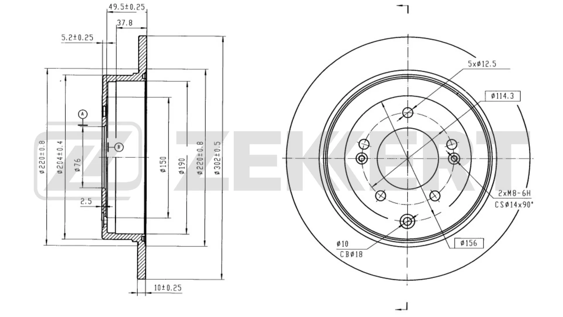 ZEKKERT féktárcsa - BS-6250B - TothCarparts