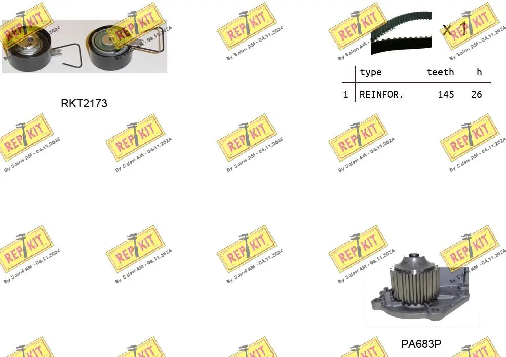 REPKIT Vízpumpa + fogasszíj készlet - RKTK0954PA - TothCarparts
