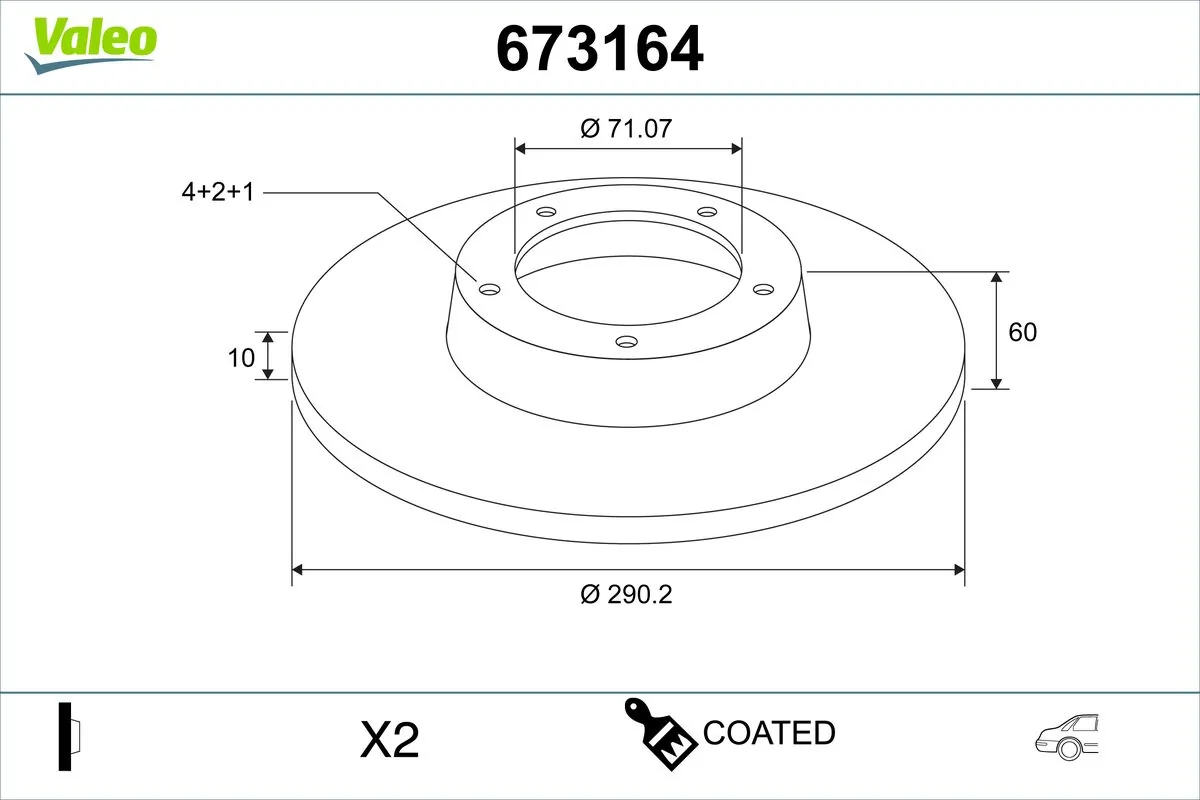 VALEO féktárcsa - 673164 - TothCarparts