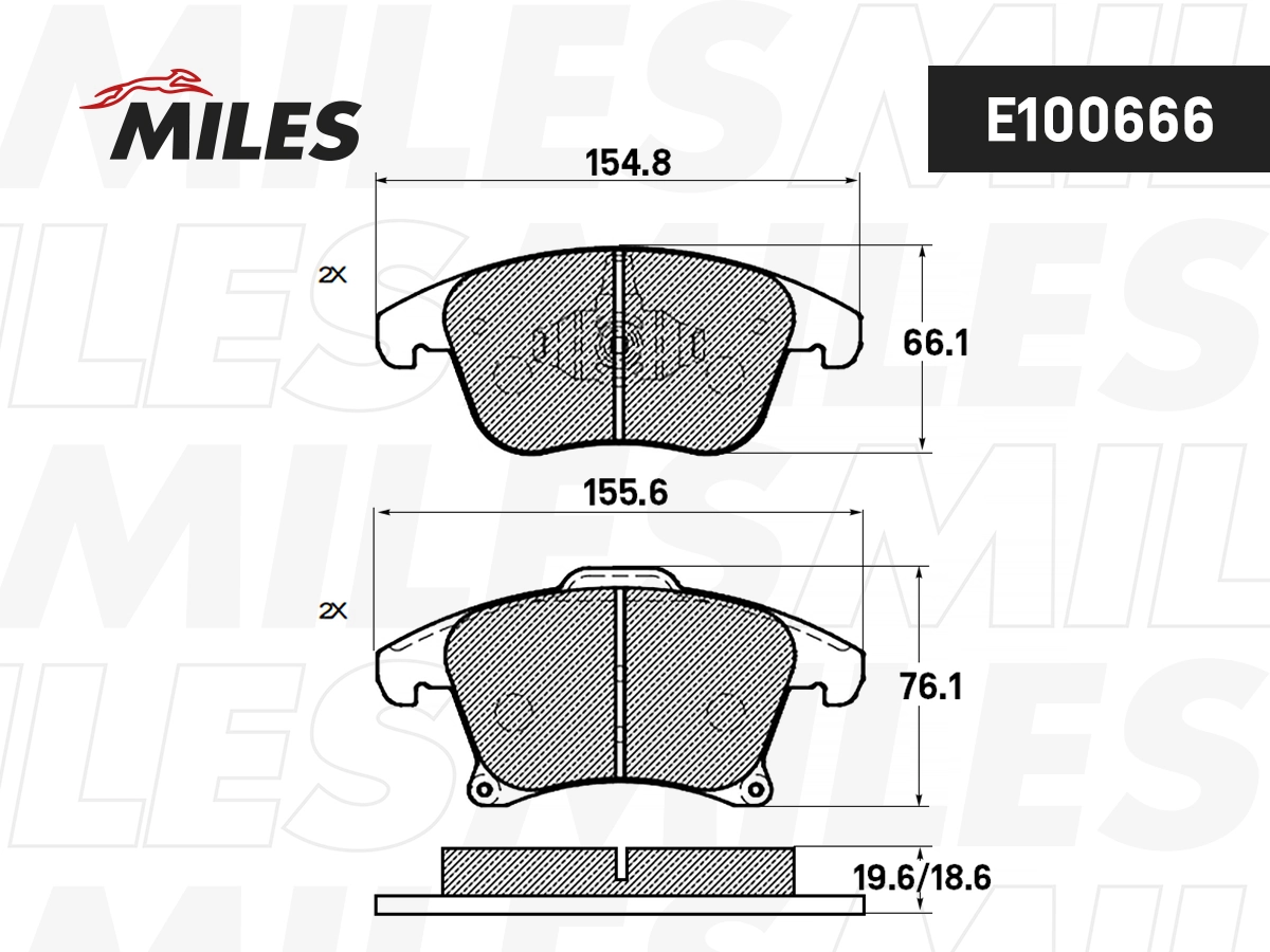 MILES fékbetétkészlet, tárcsafék - E100666 - TothCarparts