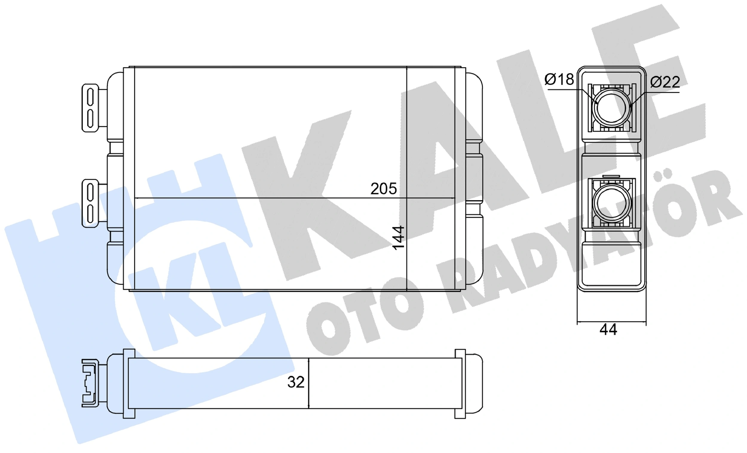 KALE OTO RADYATÖR Hőcserélő, belső tér fűtés - 370760 - TothCarparts