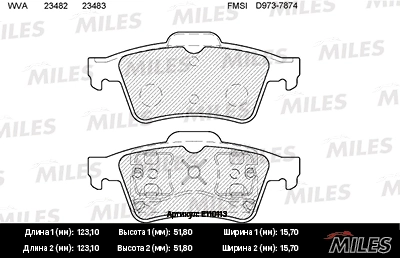 MILES fékbetétkészlet, tárcsafék - E110113 - TothCarparts