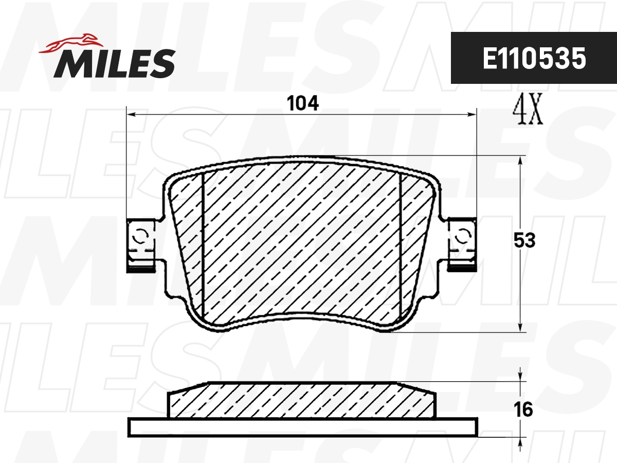 MILES fékbetétkészlet, tárcsafék - E110535 - TothCarparts