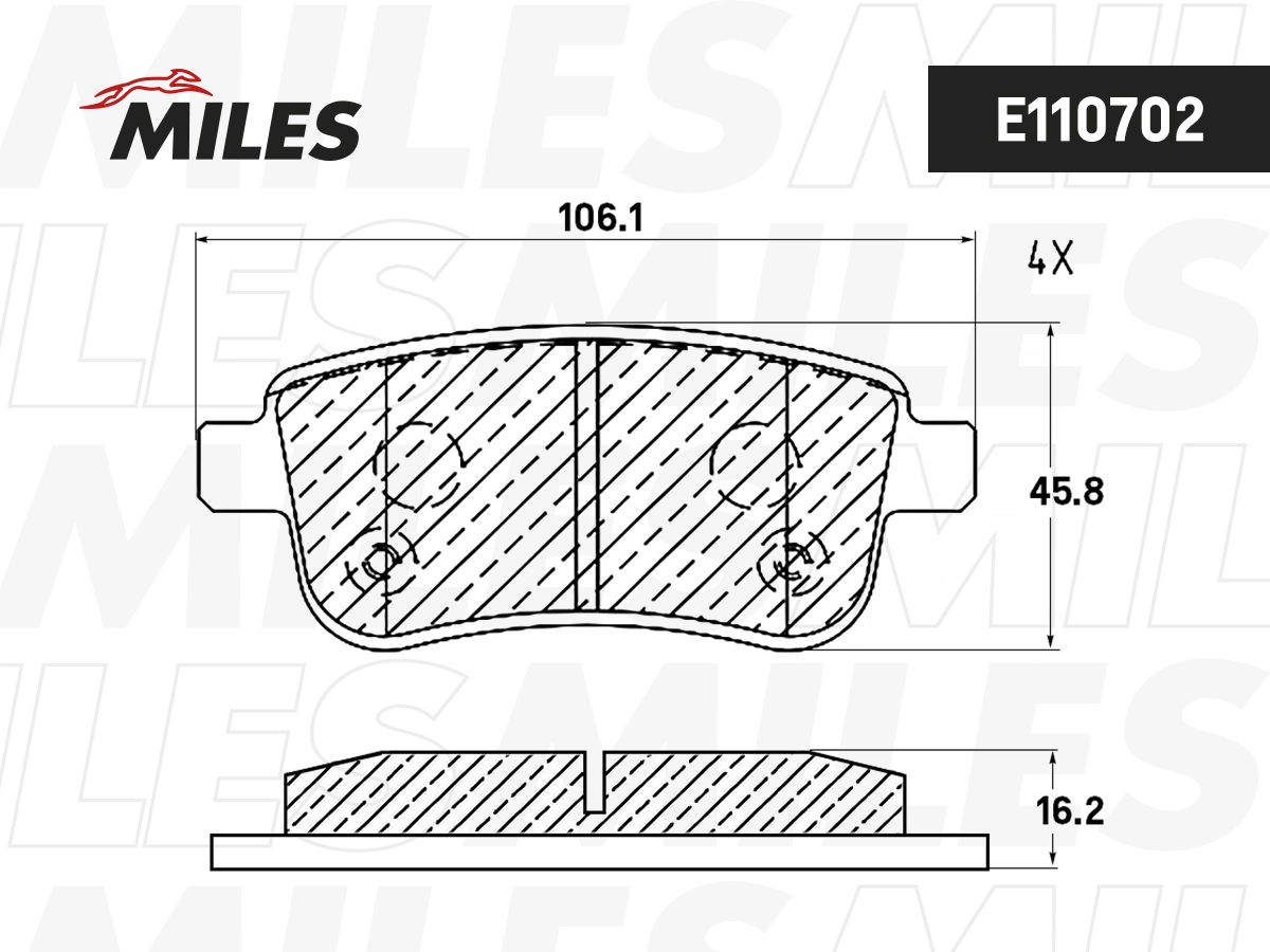 MILES fékbetétkészlet, tárcsafék - E110702 - TothCarparts