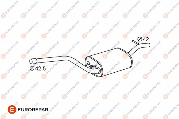 EUROREPAR középső hangtompító - E12824P - TothCarparts