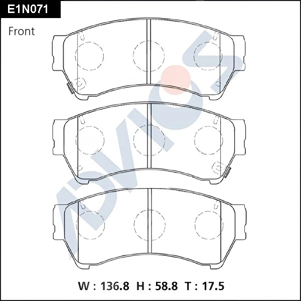ADVICS fékbetétkészlet, tárcsafék - E1N071 - TothCarparts