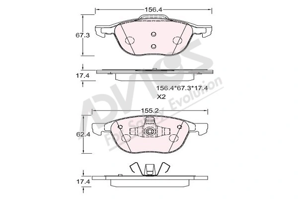 ADVICS-SEA fékbetétkészlet, tárcsafék - E1N091 - TothCarparts