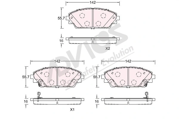ADVICS-SEA fékbetétkészlet, tárcsafék - E1N106 - TothCarparts