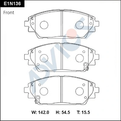 ADVICS fékbetétkészlet, tárcsafék - E1N136 - TothCarparts