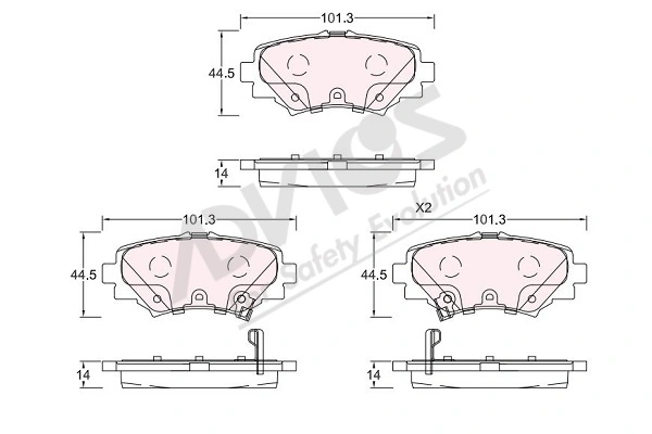 ADVICS-SEA fékbetétkészlet, tárcsafék - E2N105 - TothCarparts