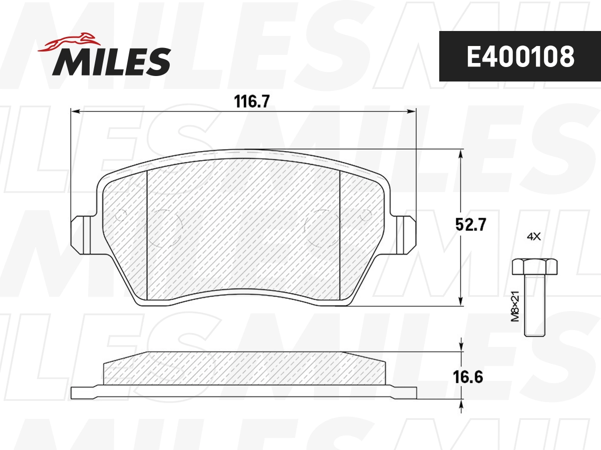 MILES fékbetétkészlet, tárcsafék - E400108 - TothCarparts