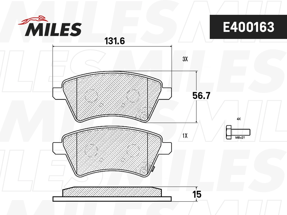 MILES fékbetétkészlet, tárcsafék - E400163 - TothCarparts