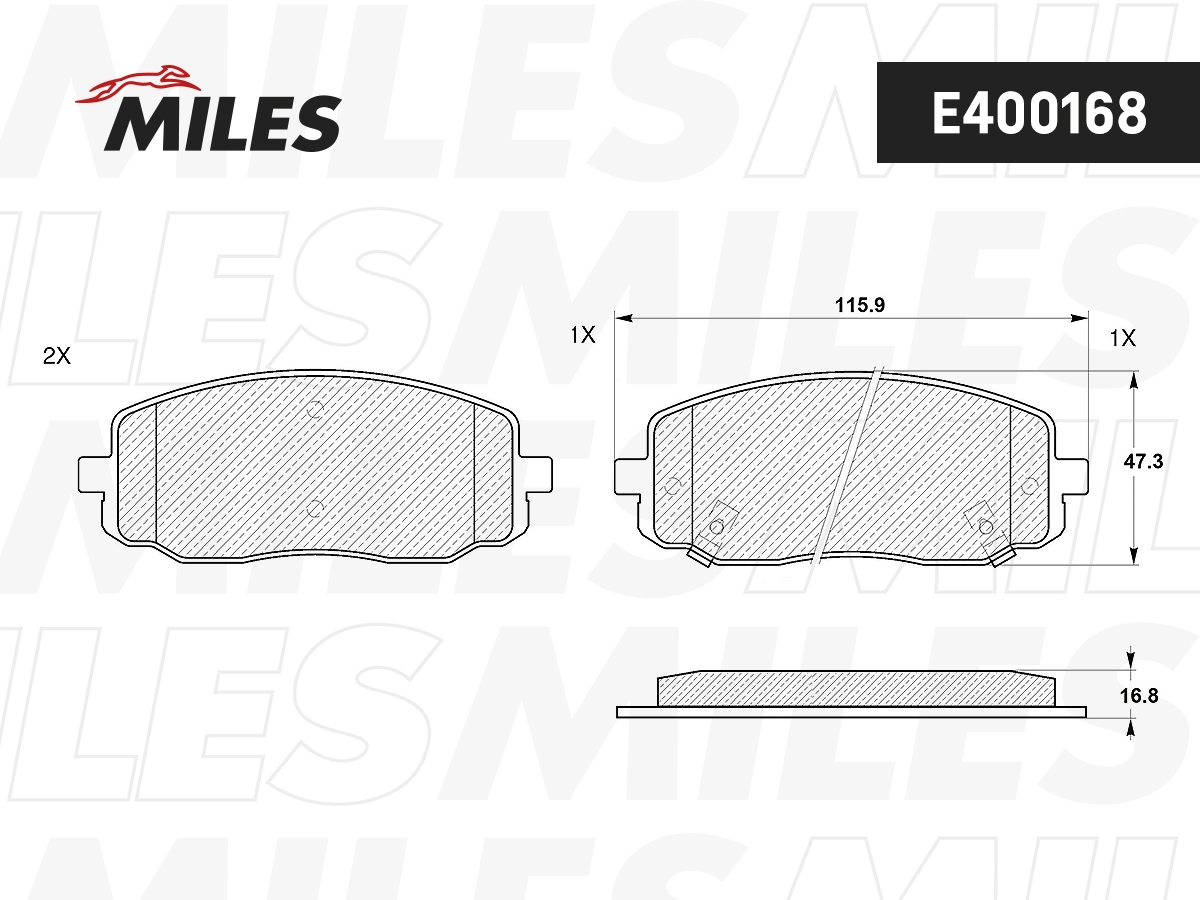 MILES fékbetétkészlet, tárcsafék - E400168 - TothCarparts